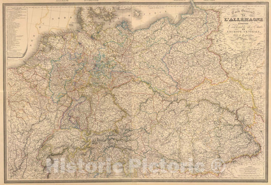 Historic Map : Composite: Allemagne., 1849, Vintage Wall Art