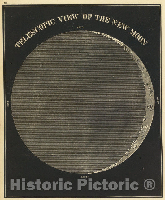 Historic Map : New Moon., 1850, Vintage Wall Art