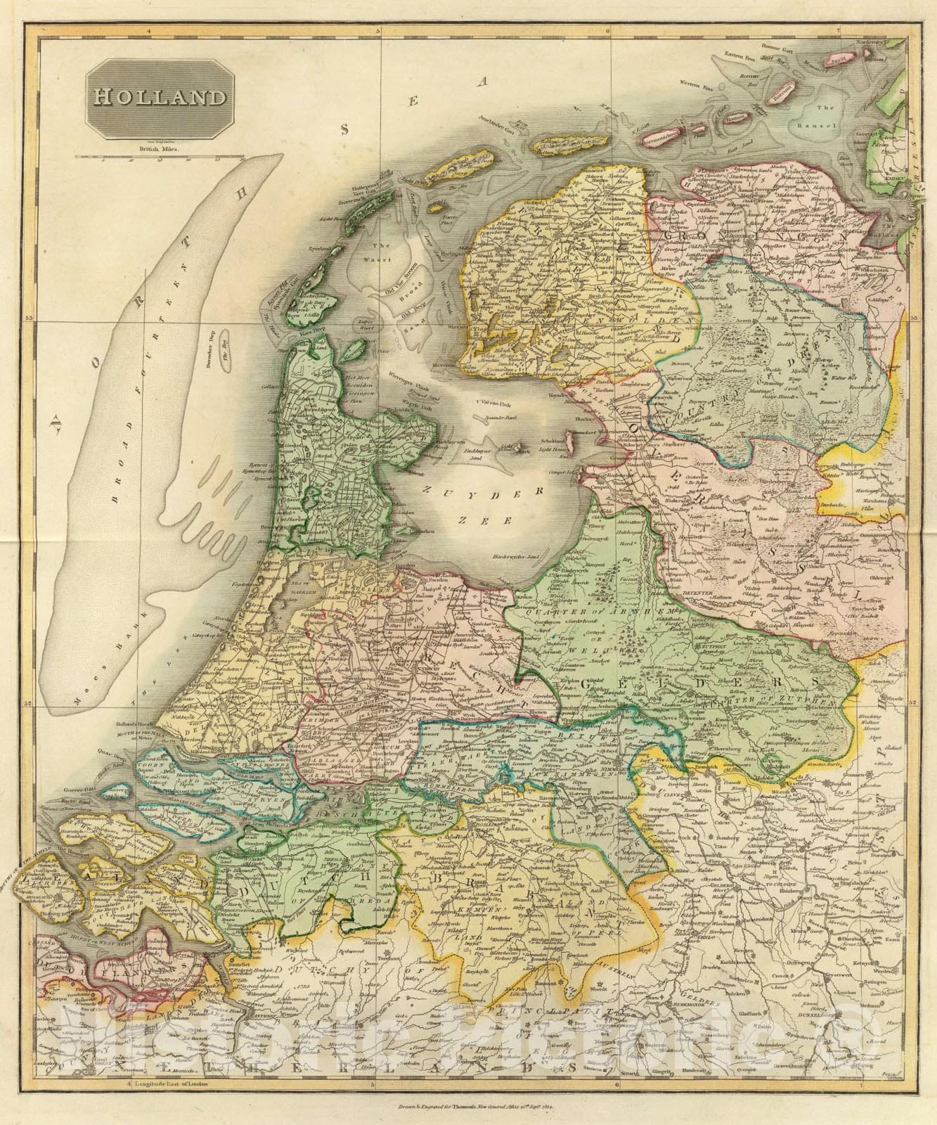 Historic Map : Holland., 1814, Vintage Wall Art