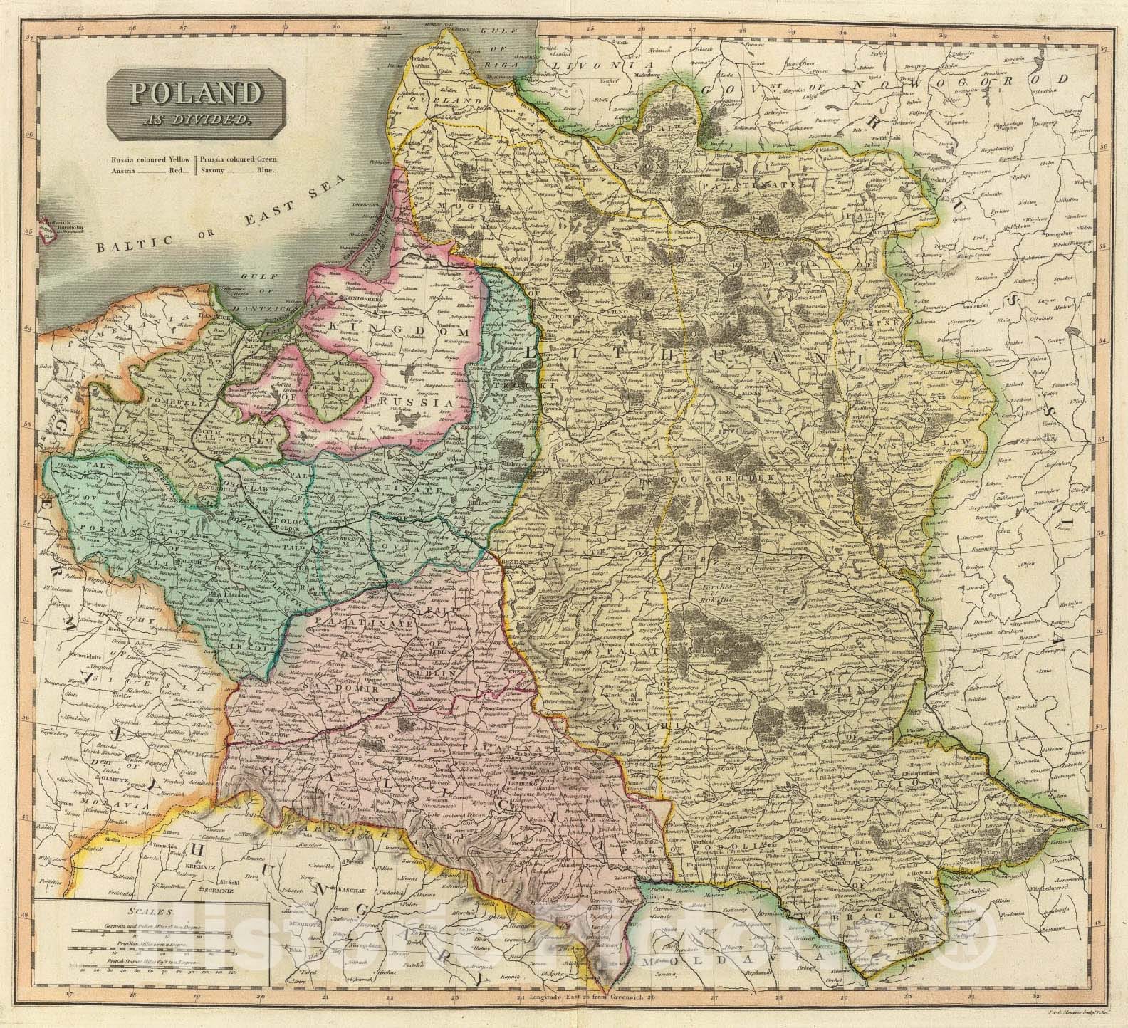 Historic Map : Poland., 1817, Vintage Wall Art