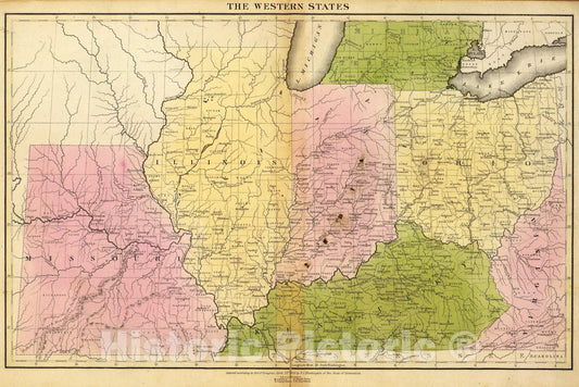 Historic Map : Western States., 1832, Vintage Wall Art