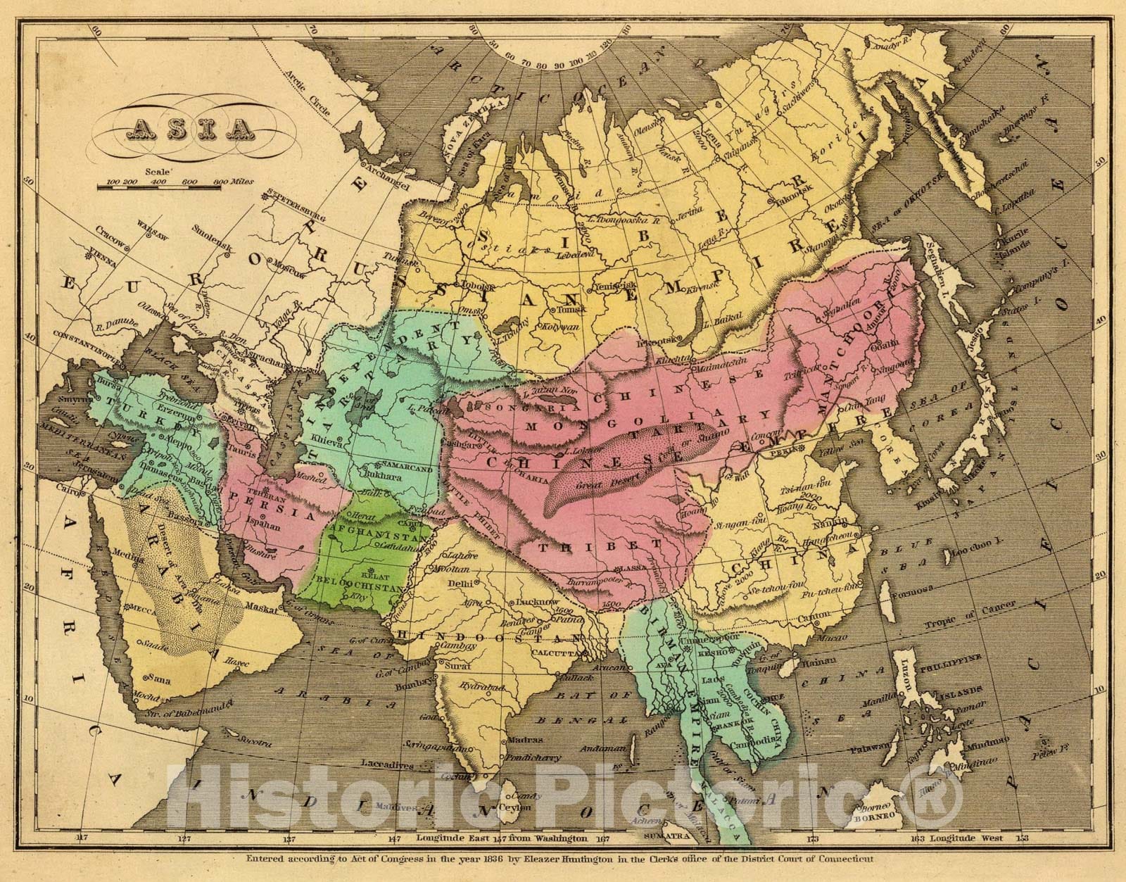 Historic Map : Asia., 1836, Vintage Wall Art