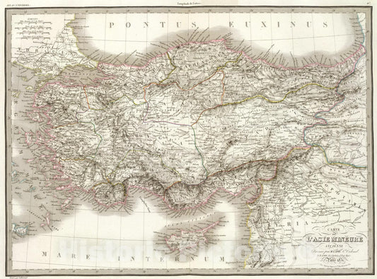 Historic Map : Asie Mineure ancienne., 1831, Vintage Wall Art