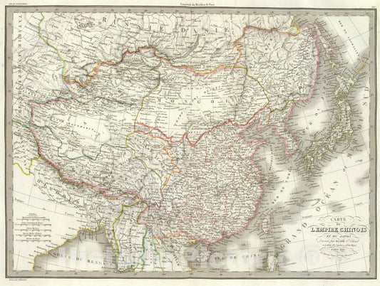 Historic Map : Empire Chinois, Japon., 1832, Vintage Wall Art