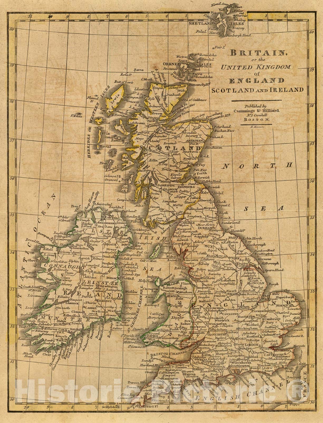 Historic Map : Britain., 1821, Vintage Wall Art