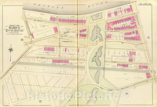 Historic Map : 25. Ward 11., 1895, Vintage Wall Art