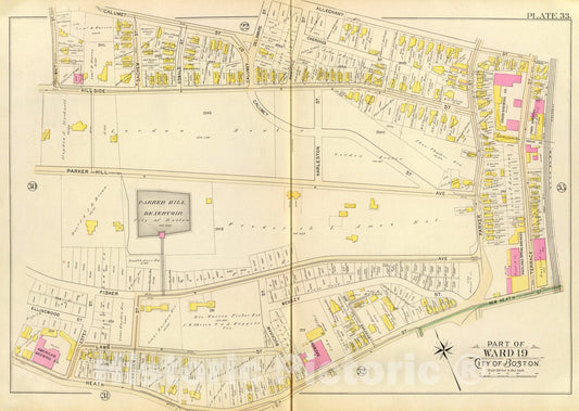 Historic Map : 33. Ward 19., 1895, Vintage Wall Art