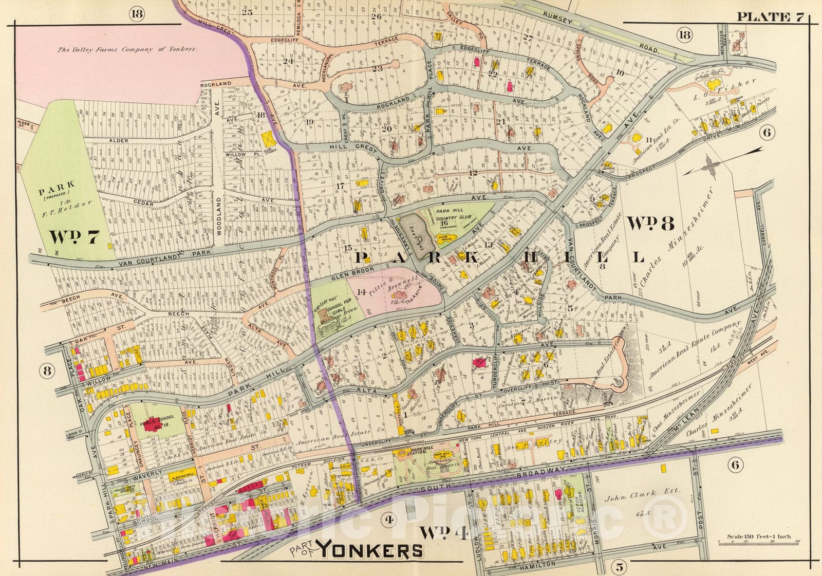 Historic Map : 7. Yonkers., 1907, Vintage Wall Art