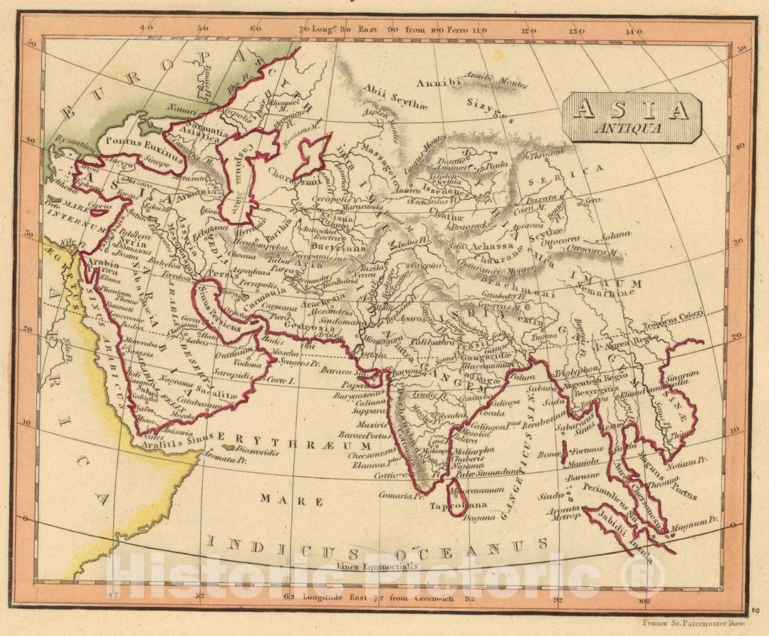 Historic Map : Asia Antiqua., 1835, Vintage Wall Art
