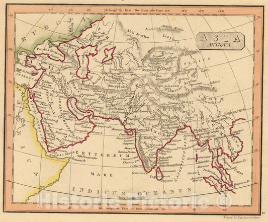 Historic Map : Asia Antiqua., 1835, Vintage Wall Art