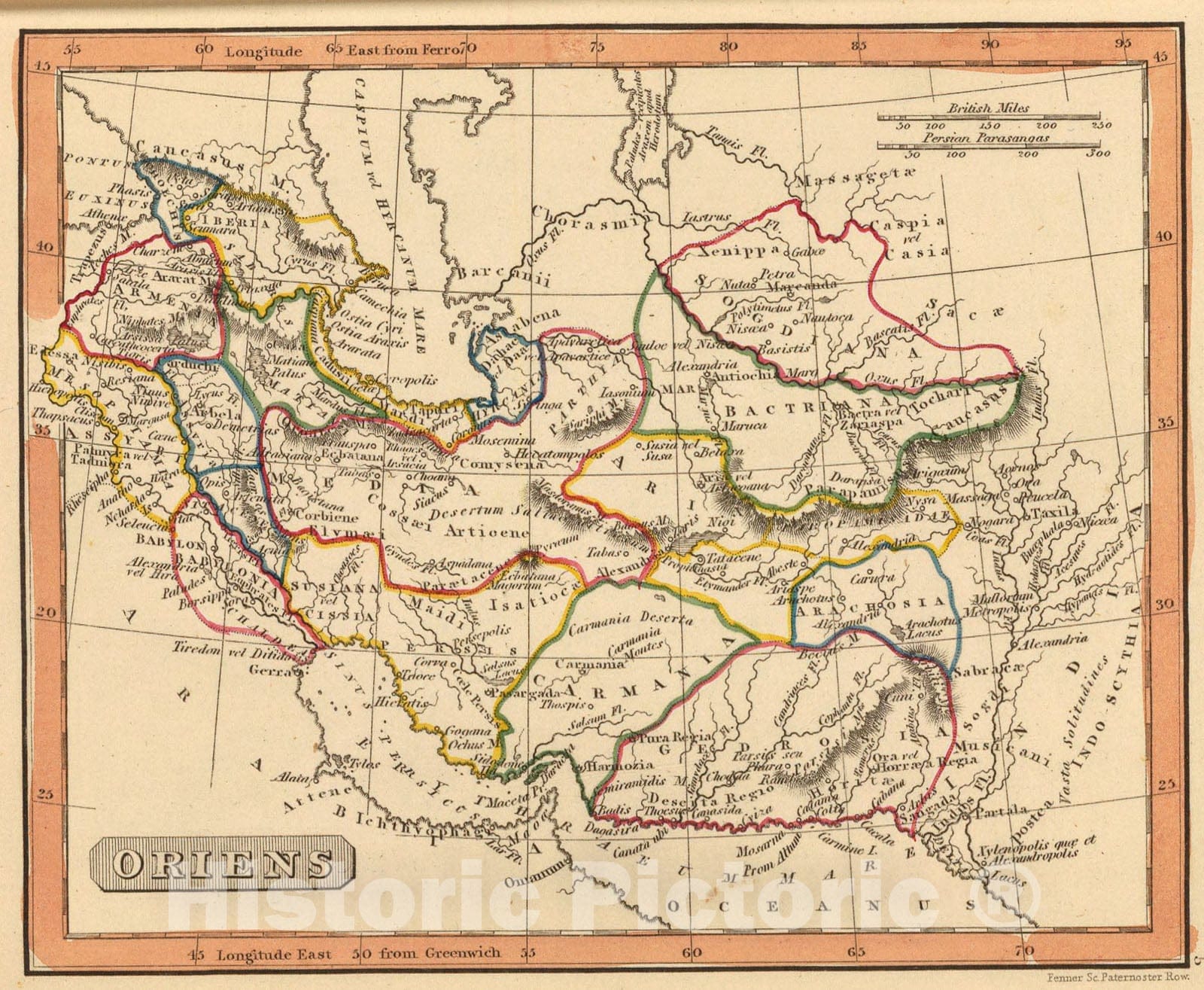 Historic Map : Oriens., 1835, Vintage Wall Art