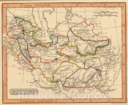 Historic Map : Oriens., 1835, Vintage Wall Art