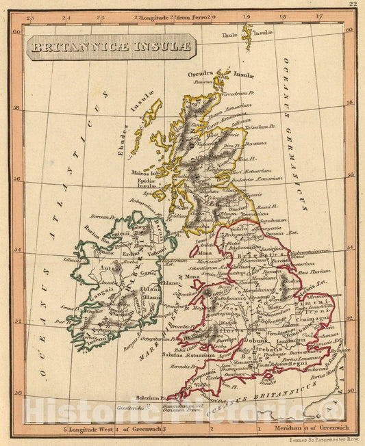Historic Map : Britannicae Insulae., 1835, Vintage Wall Art