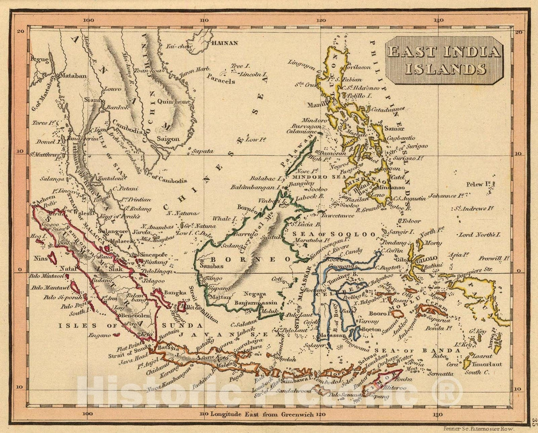Historic Map : East India Islands., 1835, Vintage Wall Art