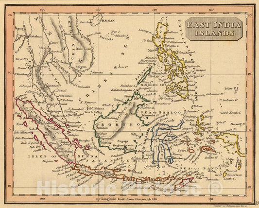Historic Map : East India Islands., 1835, Vintage Wall Art