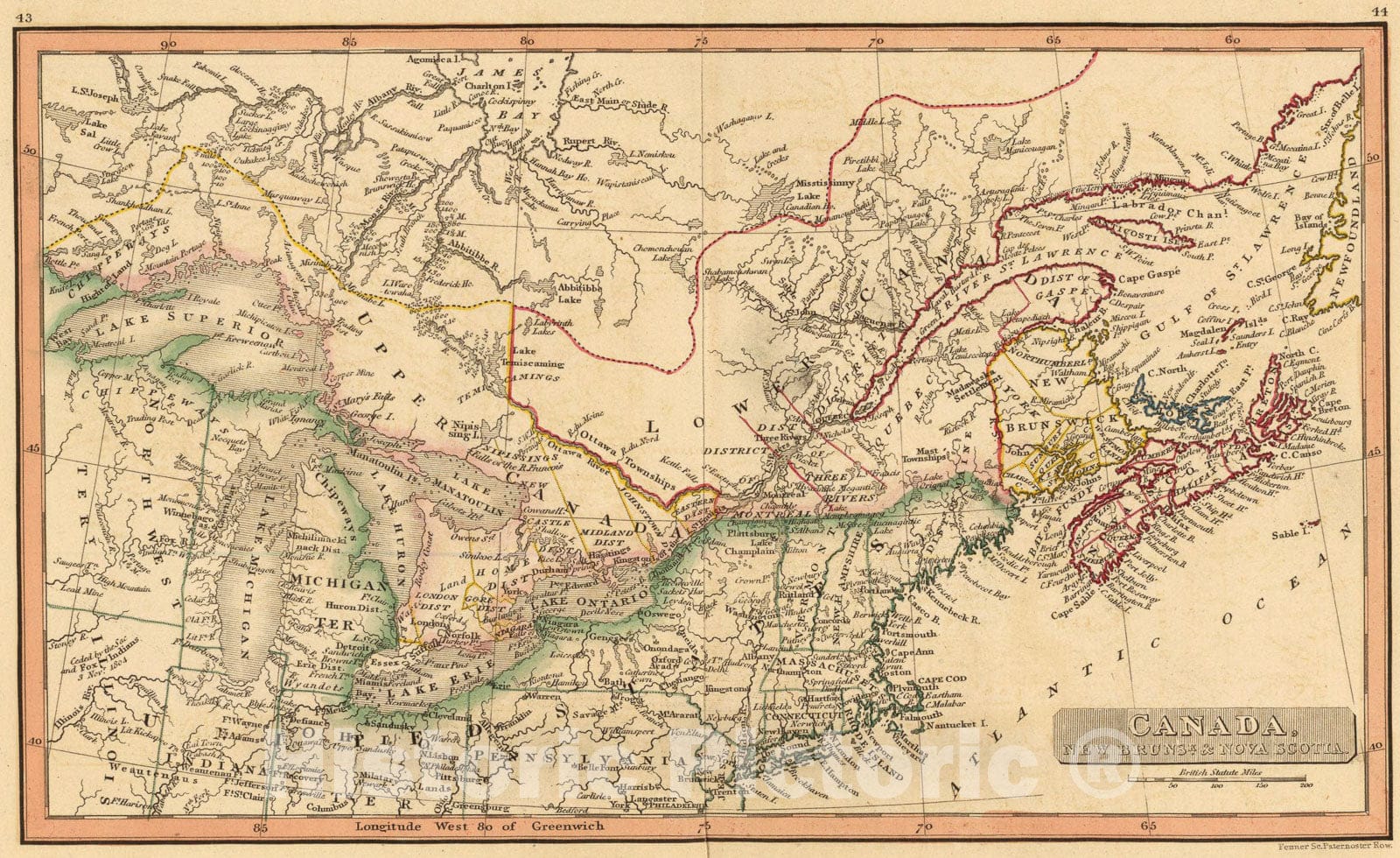 Historic Map : Canada., 1835, Vintage Wall Art
