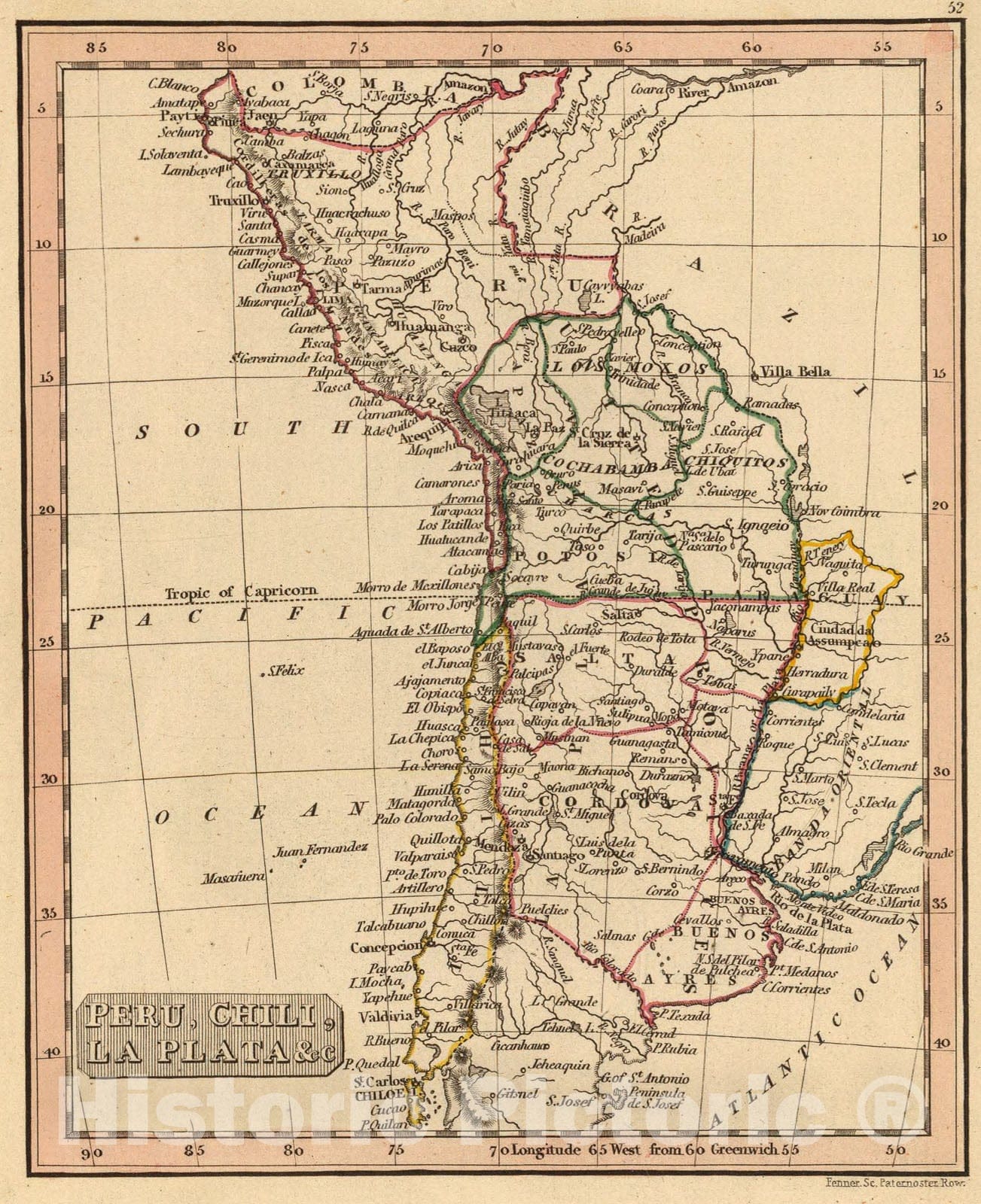 Historic Map : Peru, Chili, La Plata., 1835, Vintage Wall Art