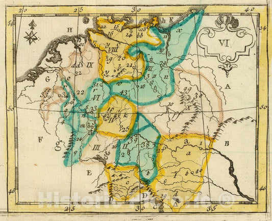 Historic Map : (L'Allemagne), 1784, Vintage Wall Art
