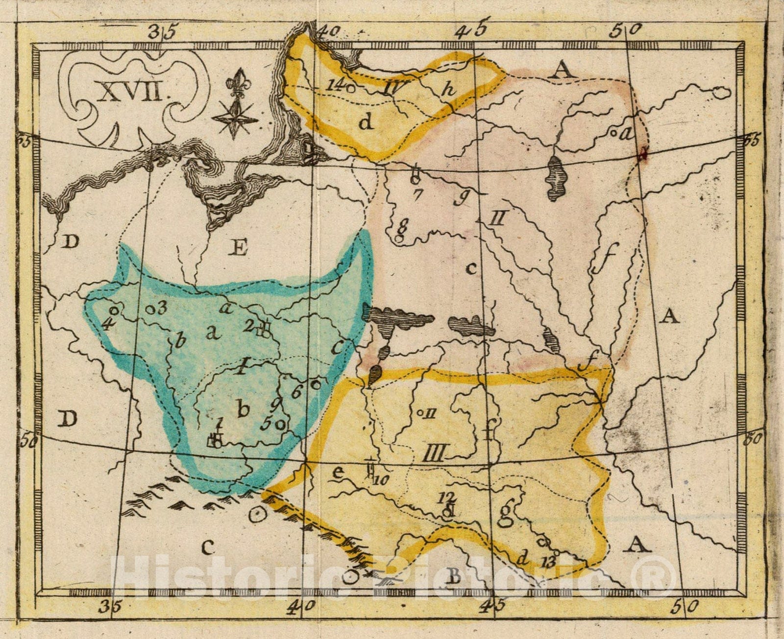 Historic Map : (La Pologne), 1784, Vintage Wall Art