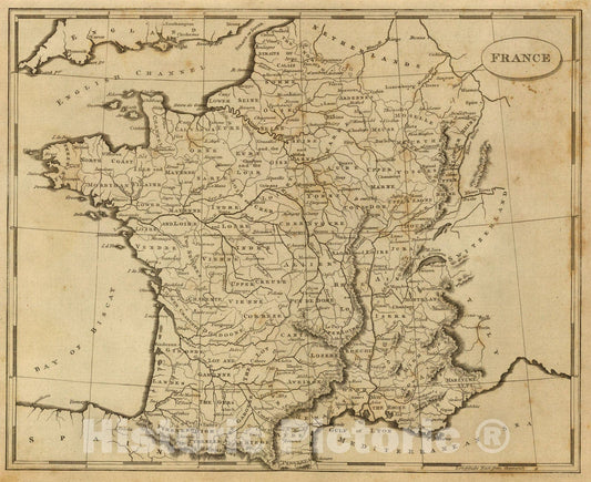 Historic Map : France., 1812, Vintage Wall Art