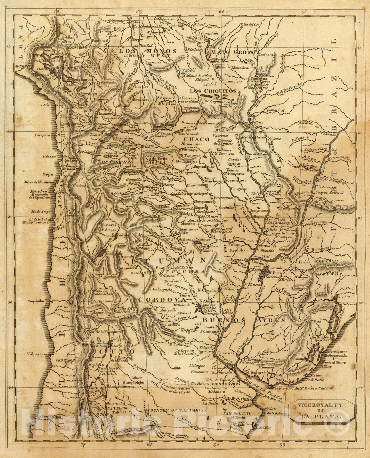 Historic Map : La Plata., 1812, Vintage Wall Art