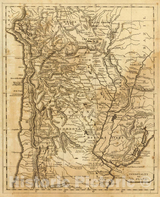 Historic Map : La Plata., 1812, Vintage Wall Art