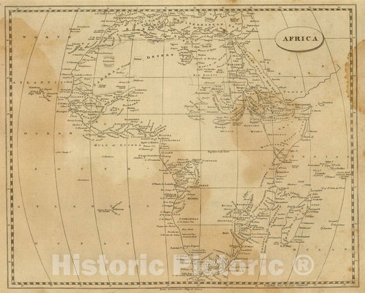 Historic Map : Africa., 1812, Vintage Wall Art