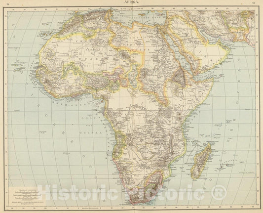 Historic Map : Africa., 1881, Vintage Wall Art