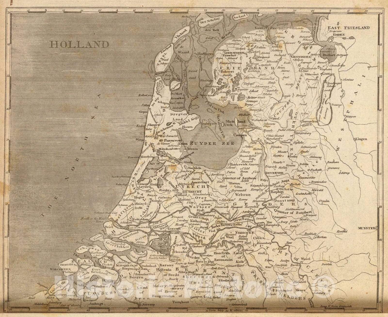 Historic Map : Holland., 1804, Vintage Wall Art