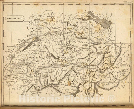 Historic Map : Switzerland., 1804, Vintage Wall Art