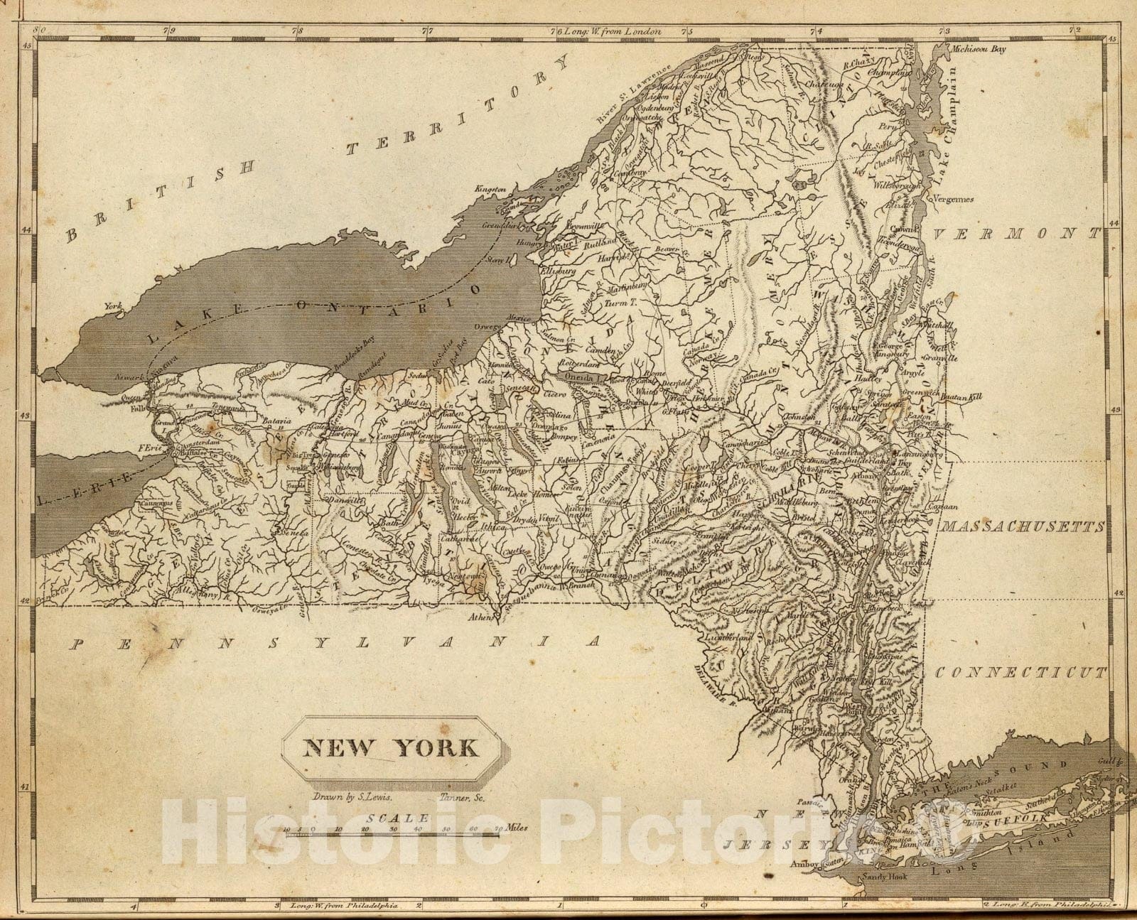Historic Map : New York., 1804, Vintage Wall Art