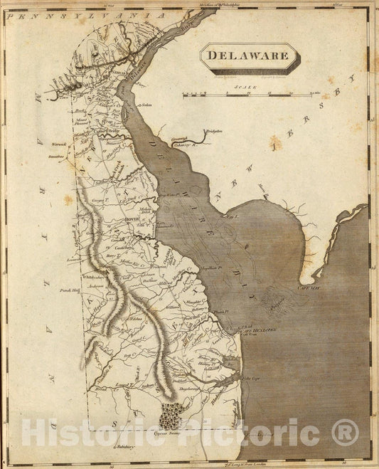 Historic Map : Delaware., 1804, Vintage Wall Art