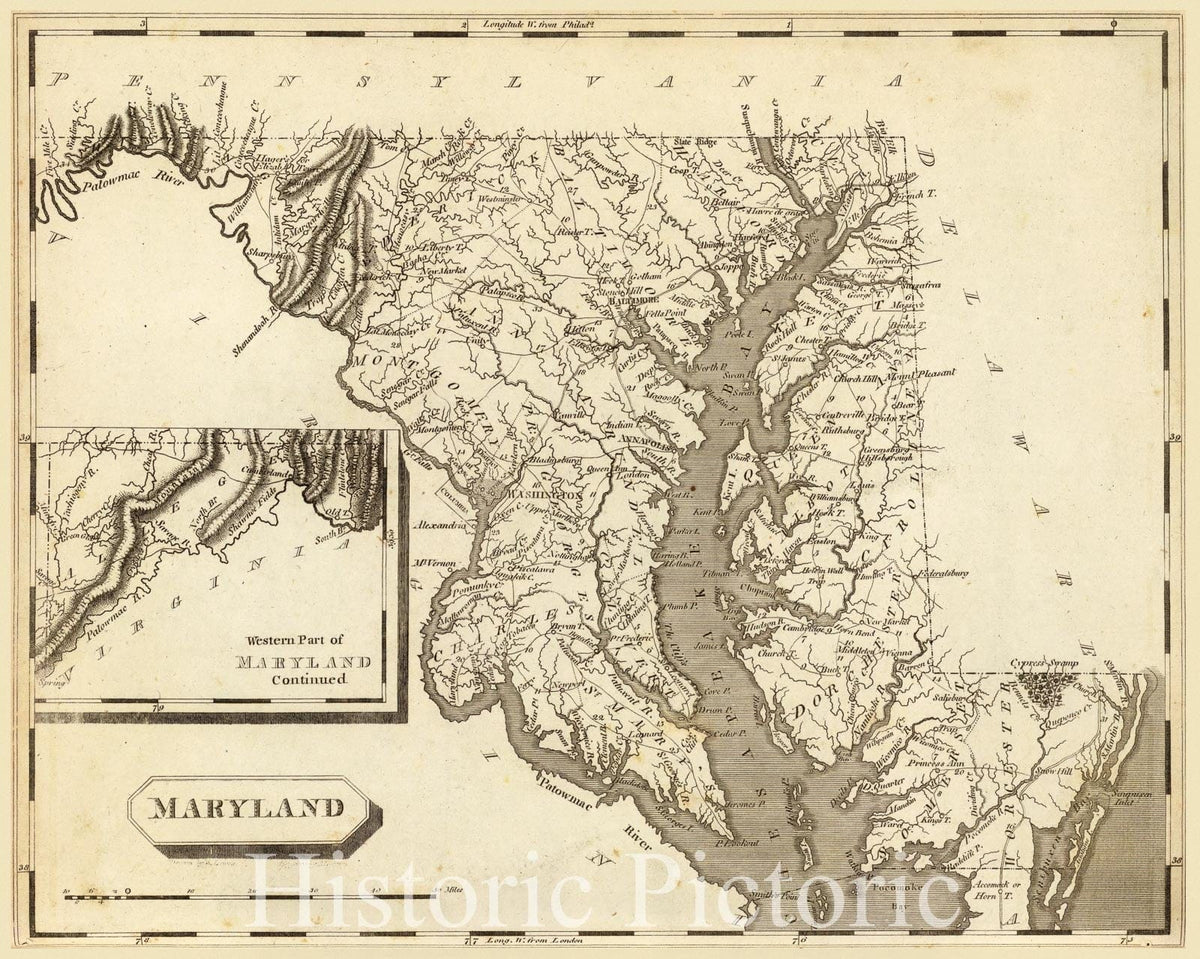 Maryland 1804 Historical Map Print