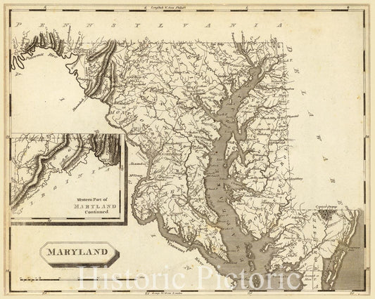 Maryland 1804 Historical Map Print