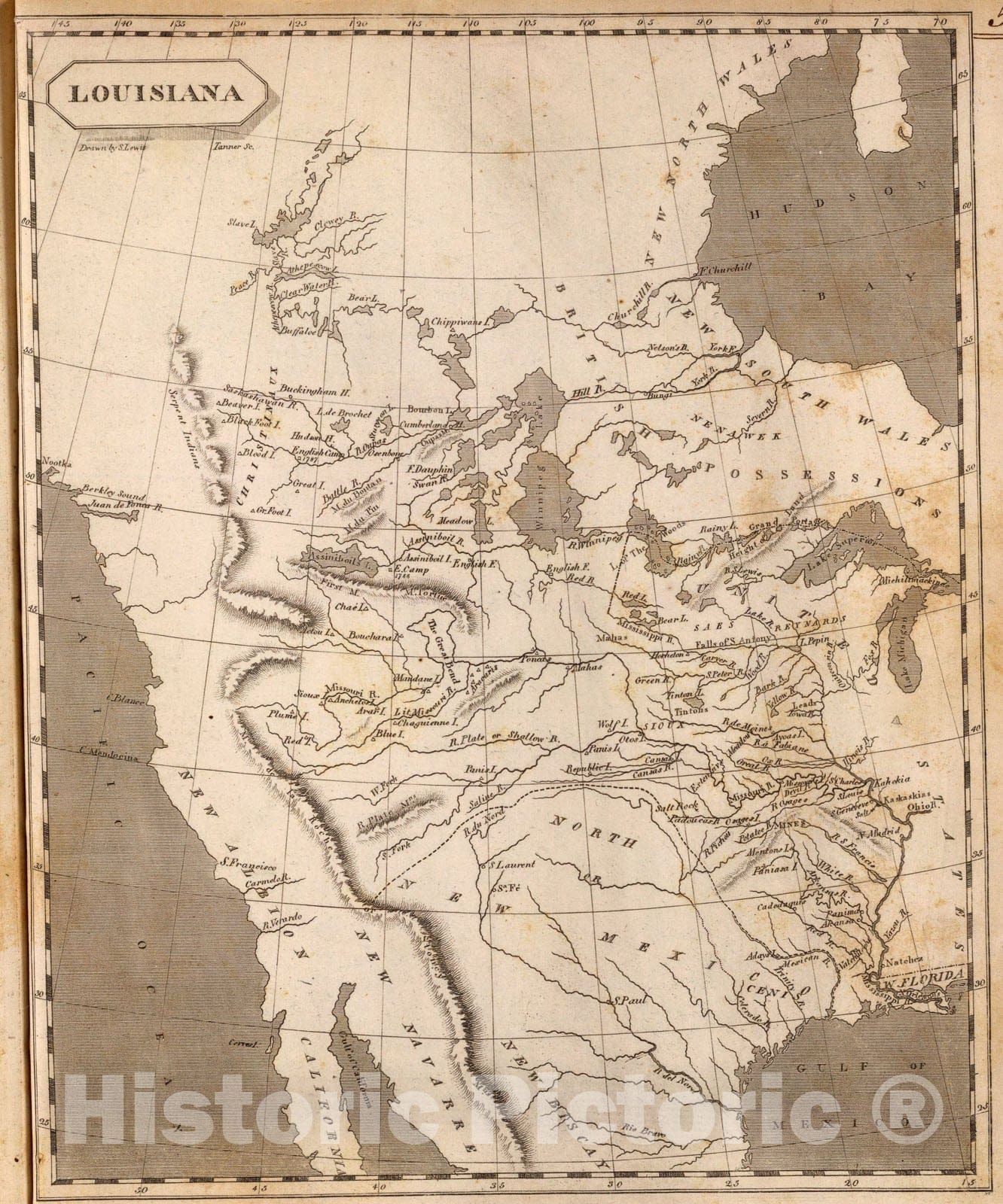 Historic Map : Louisiana., 1804, Vintage Wall Art