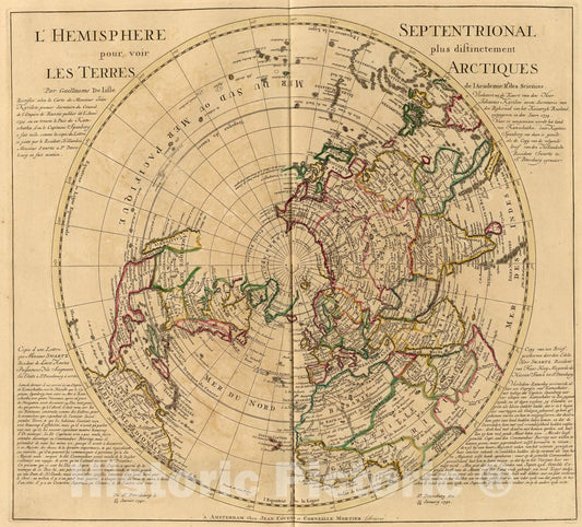 Historic Map : L'Hemisphere Septentrional., 1742, Vintage Wall Art