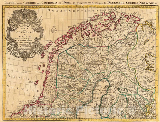 Historic Map : Courones du nord., 1742, Vintage Wall Art