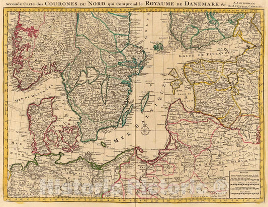 Historic Map : Courones du nord 2., 1742, Vintage Wall Art