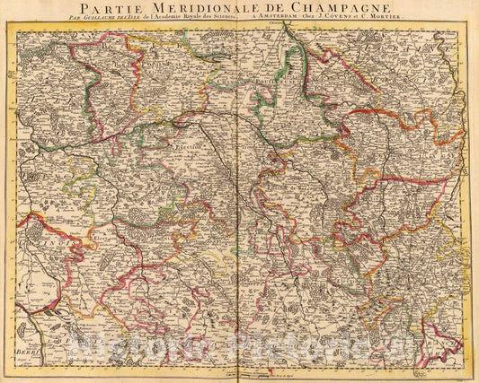 Historic Map : Champagne Meridionale., 1742, Vintage Wall Art