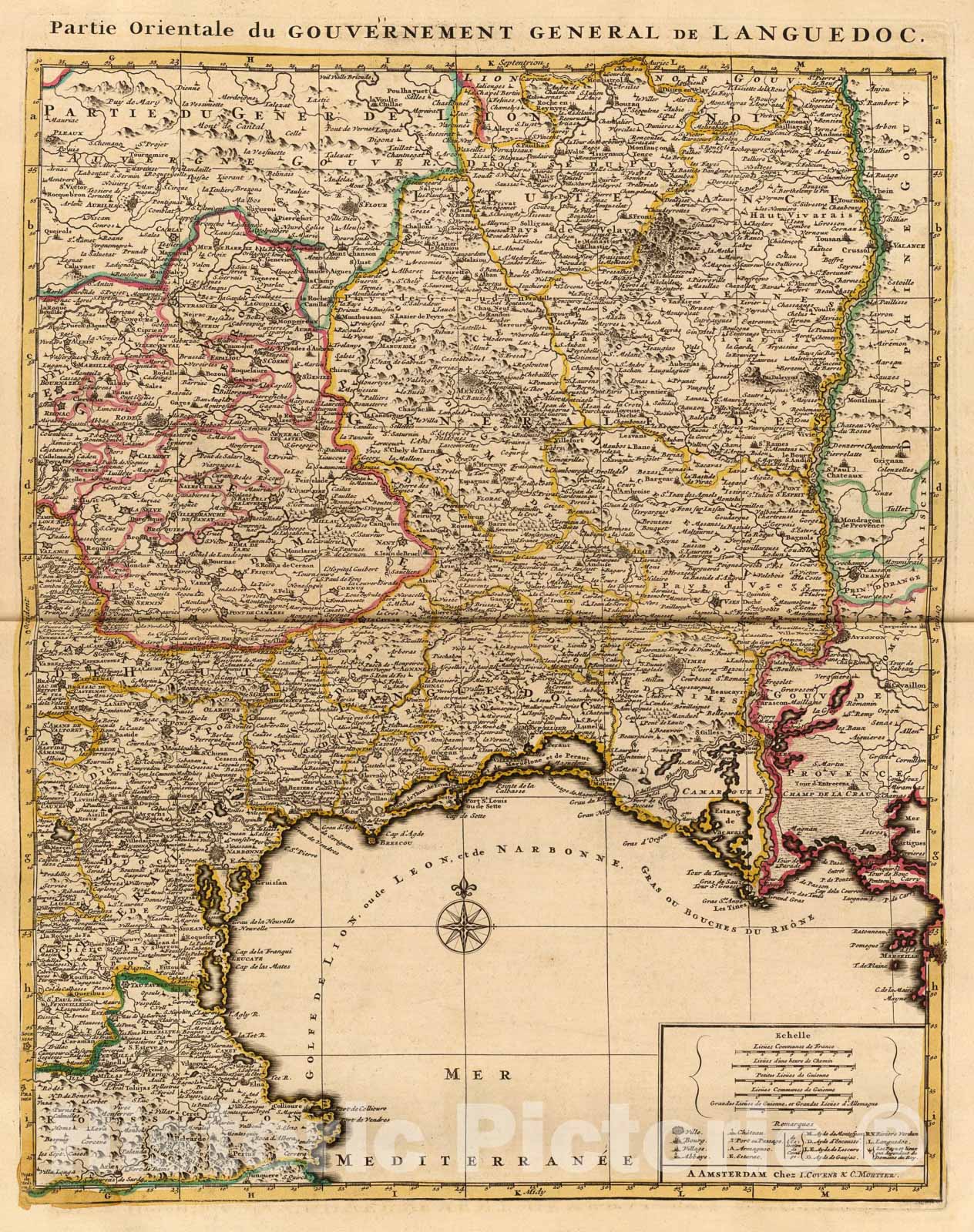 Historic Map : Languedoc, orientale., 1742, Vintage Wall Art