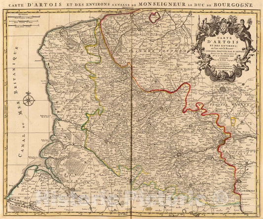 Historic Map : Artois, environs., 1742, Vintage Wall Art