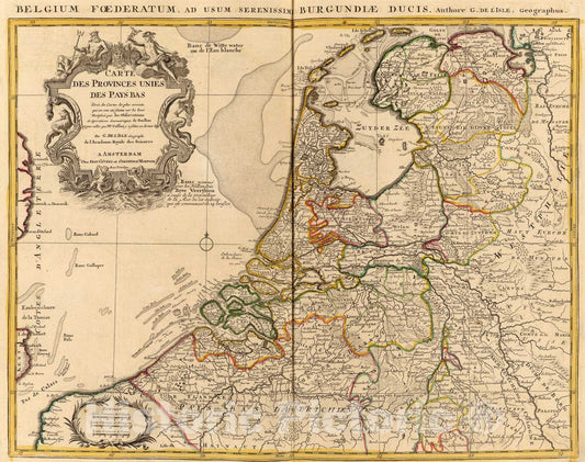 Historic Map : Provinces Unies des Pays Bas., 1742, Vintage Wall Art