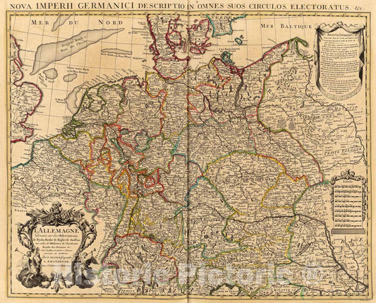 Historic Map : L'Allemagne., 1742, Vintage Wall Art