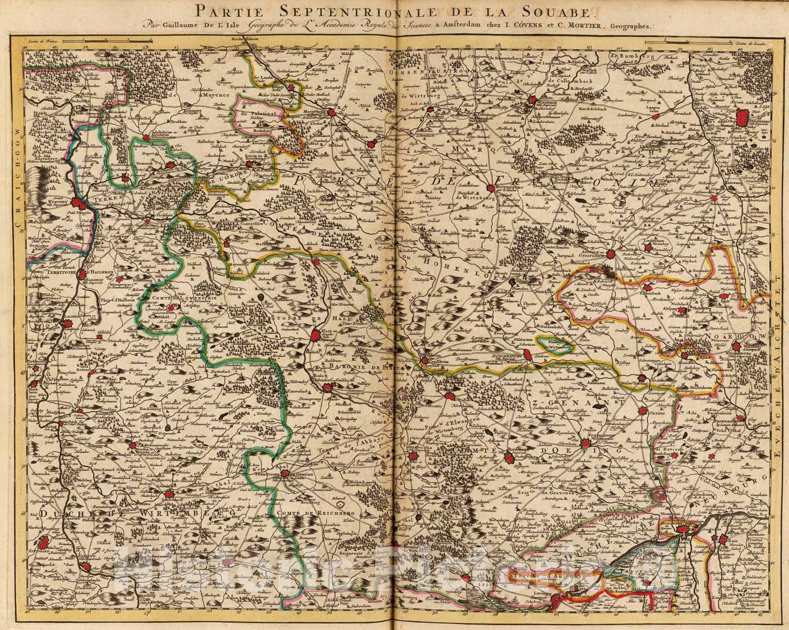 Historic Map : Souabe Septentrionale., 1742, Vintage Wall Art