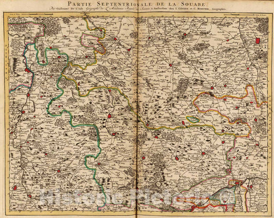 Historic Map : Souabe Septentrionale., 1742, Vintage Wall Art