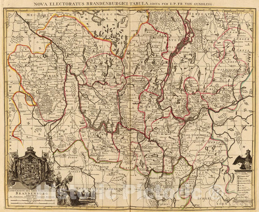 Historic Map : Brandenburg., 1742, Vintage Wall Art