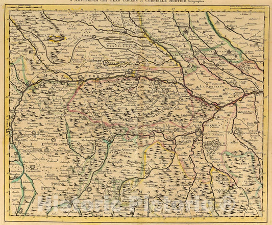 Historic Map : Cours du Po, Piemont-Montferrat., 1735, Vintage Wall Art