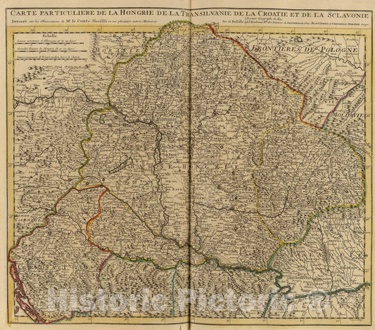 Historic Map : Hongrie, Transilvanie, Croatie, Sclavonie., 1742, Vintage Wall Art