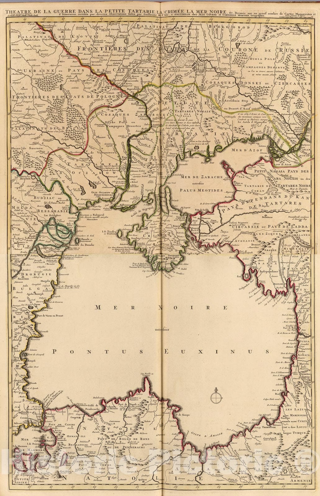 Historic Map : Composite: Theatre de la guerre, Petite Tartarie, Crimee, Mer Noire., 1742, Vintage Wall Art