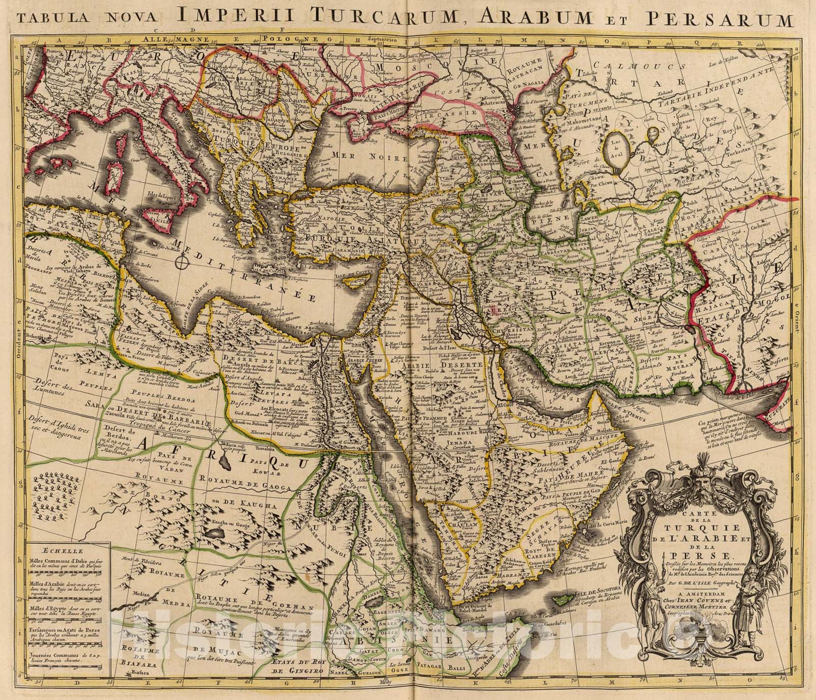 Historic Map : Turquie, Arabie, Perse., 1742, Vintage Wall Art